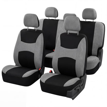 FH GROUP FB030GRAYBLACK115-SEAT Bucket Seat Cover and Bench Cover (Full Set Airbag Compatible with Split Bench Gray/Black) - Gray - Black