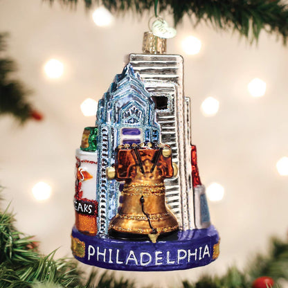 Old World - Adornos de Navidad para árbol de Navidad (Cristal, diseño de Ciudades, Lugares y Lugares de interés), Philadelphia, Philadelphia, 4.500, 1