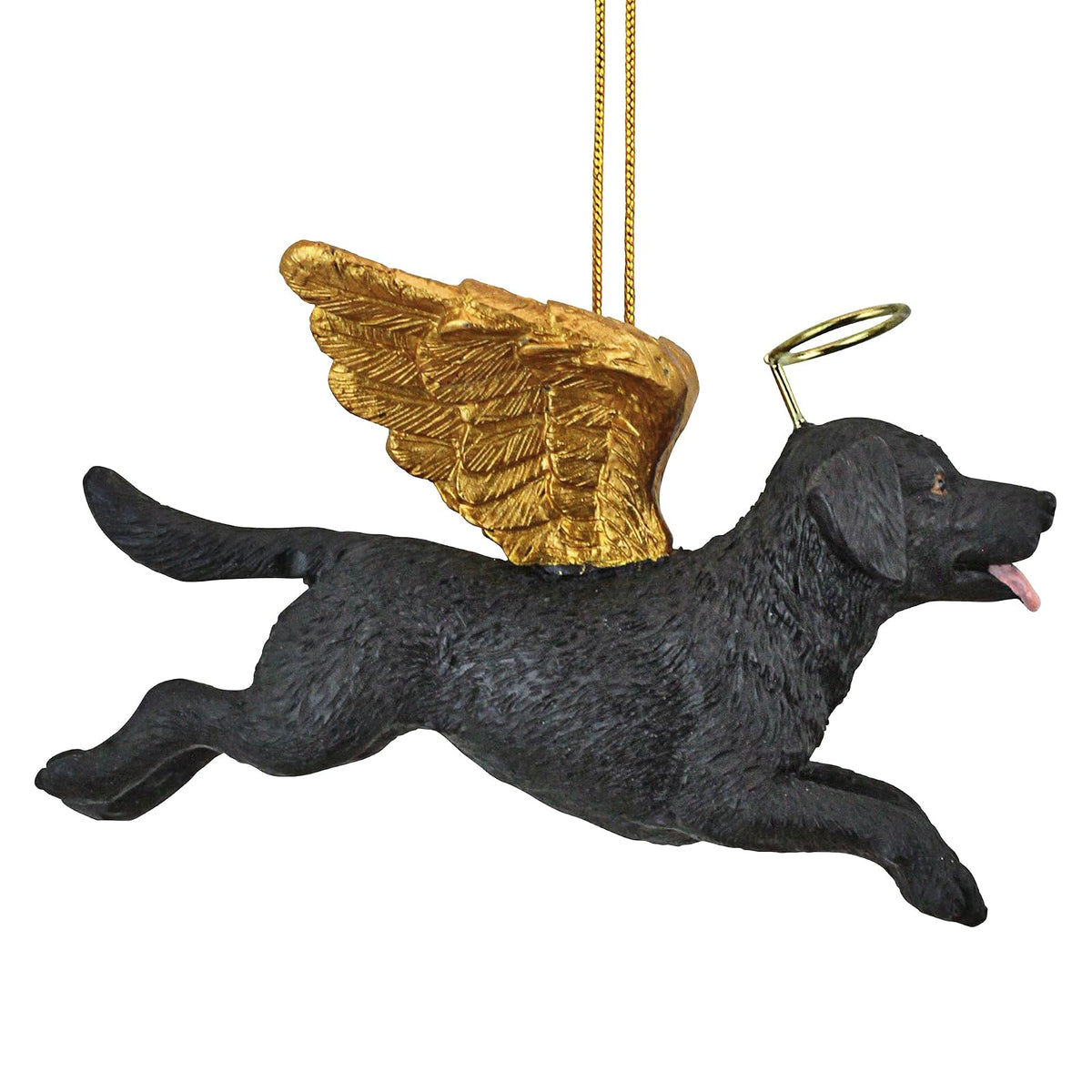 Design Toscano Adornos para árbol de Navidad – Honor The Pooch Black Labrador Retriever Holiday Angel Dog Adornos para Perros