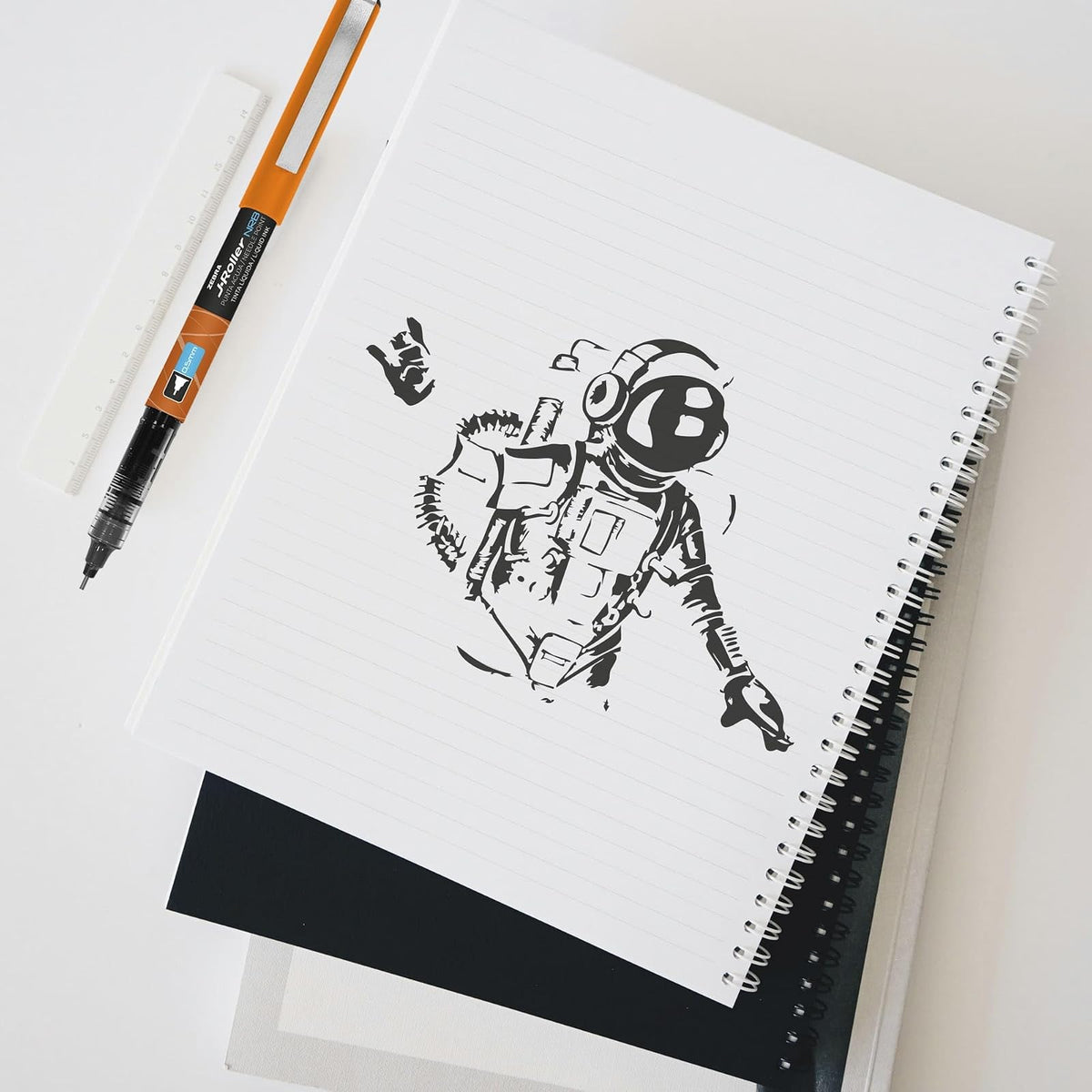 Zebra Bolígrafo J-Roller NRB Tinta Líquida Punta Aguja 0.5 m Clip metálico Caja 6 Piezas (Azul)