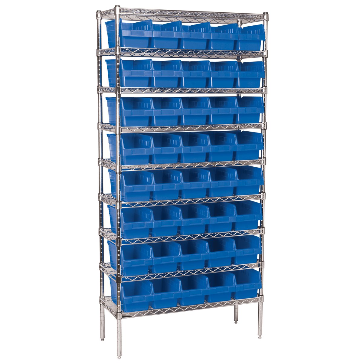 Akro-Mils 30090 ShelfMax Plastic Nesting Shelf Bin Box, 12-Inch Length x 6-Inch Width x 6-Inch Height, Case of 10, Blue