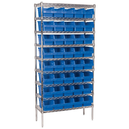 Akro-Mils 30090 ShelfMax Plastic Nesting Shelf Bin Box, 12-Inch Length x 6-Inch Width x 6-Inch Height, Case of 10, Blue
