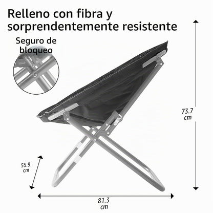 Urban Lifestyle - Silla de platillo Plegable de microgamuza, Color Negro, 27D x 32W x 29.5H