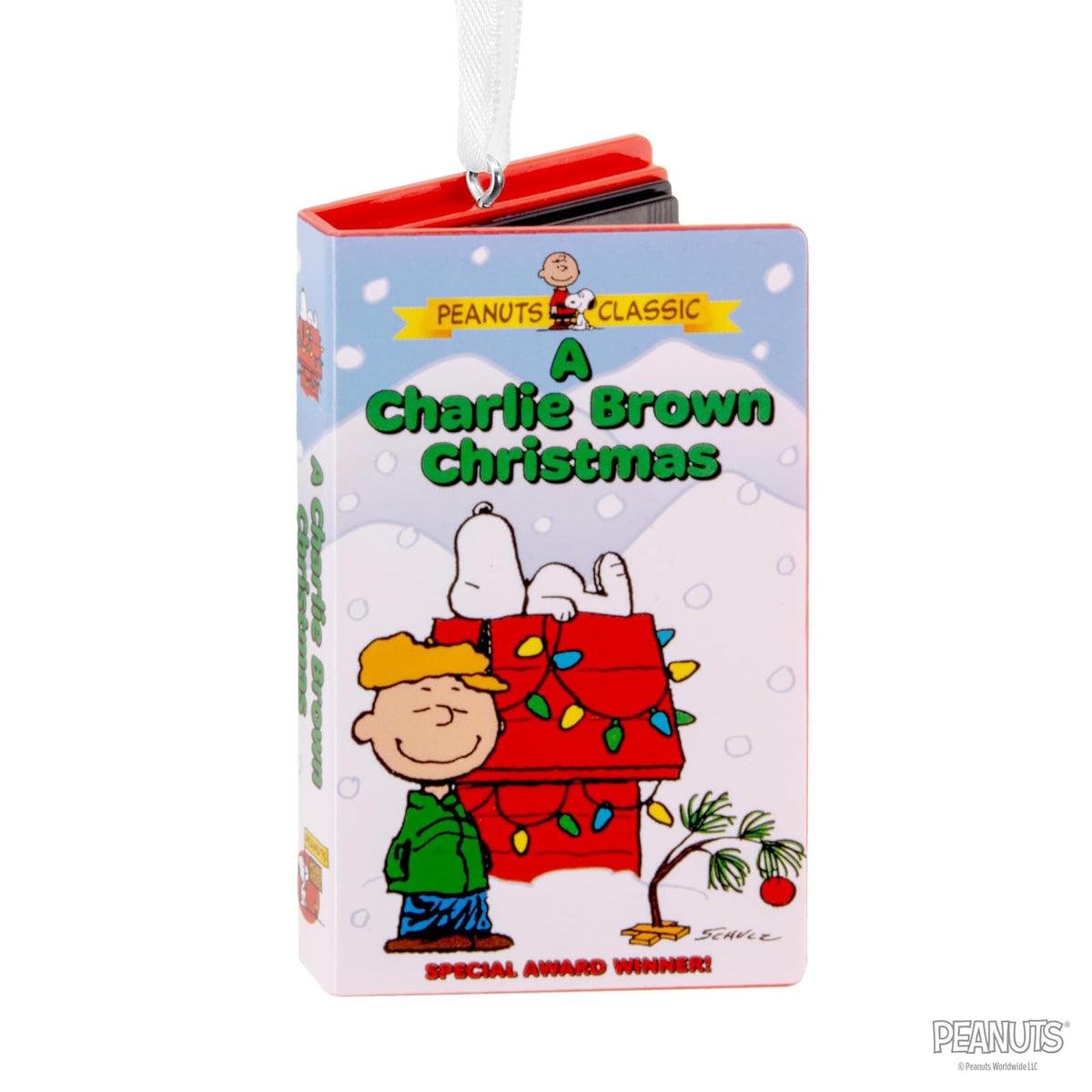 Hallmark A Charlie Brown - Estuche de Video Retro de Navidad para decoración navideña, Regalos de película de Navidad
