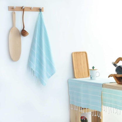 Cacala Fouta Toalla futa de mano estilo peshtemal turco (58,4 x 91,4 cm, color aguamarina)