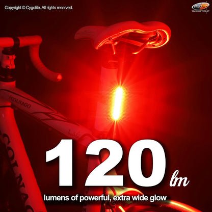 Cygolite Hotrod – Lumen Bike Tail Light - 6 Night & Daytime Modes– Wide Glowing Leds- Compact & Sleek– IP64 Water Resistant– Sturdy Flexible Mount- USB Rechargeable–Great for Busy Roads