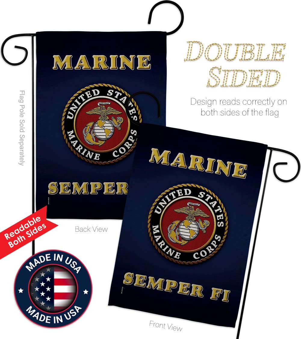 Bandera de Semper Fi del Cuerpo de Marines de los Estados Unidos con bandera de Semper Fi de doble cara para decoración de césped, regalo para casa, jardín, patio, bandera militar estadounidense,