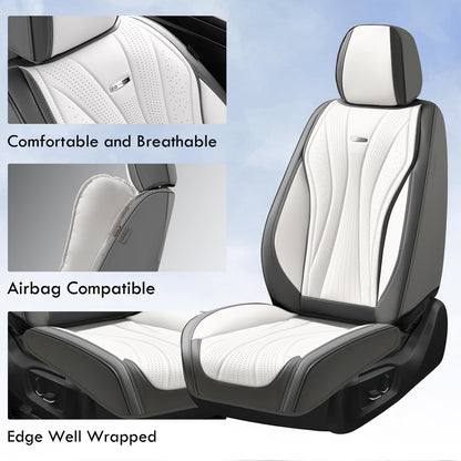 Coverado Fundas de Asiento Delantero, Fundas de Asiento de Piel de Lujo para automóviles, Fundas de Asiento de automóvil, Protector de Asiento de Automóvil, Impermeables, Fundas de Asiento de Automóvil de
