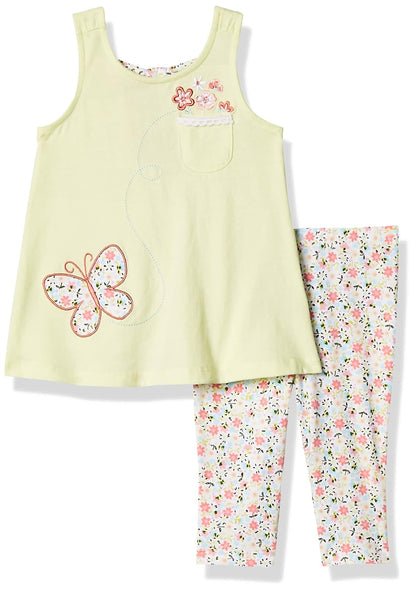 Kids Headquarters conjunto de túnica y leggings para niña - Aleta amarilla - Estampado - 18 Meses