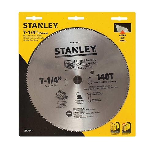 STANLEY Disco para Sierra Circular 7-1/4" (184mm), 140 Dientes, Carburo para Madera, STA7747