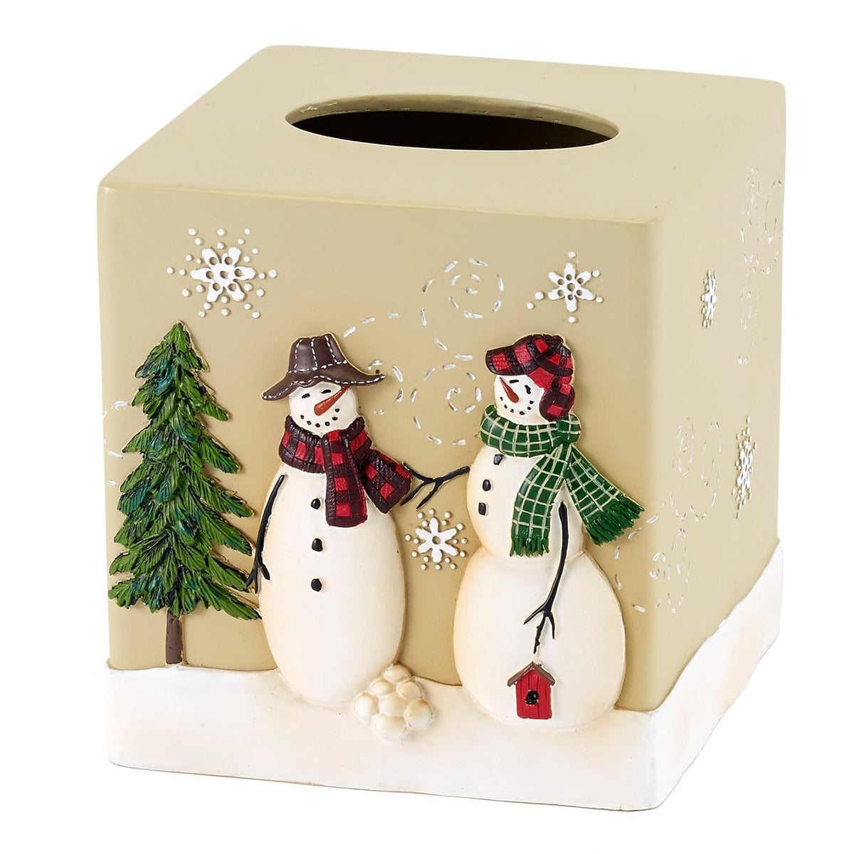 Avanti Linens - Funda de Caja de pañuelos de Resina para decoración del hogar, Accesorios de baño inspirados en Las festividades (colección de reuniones de los señores)