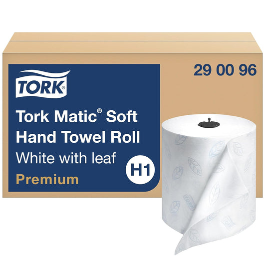 Torkp|#Tork Tork 290096 Premium Soft Matic Paper Towel Roll, White With Blue Leaf (Pack of 6)