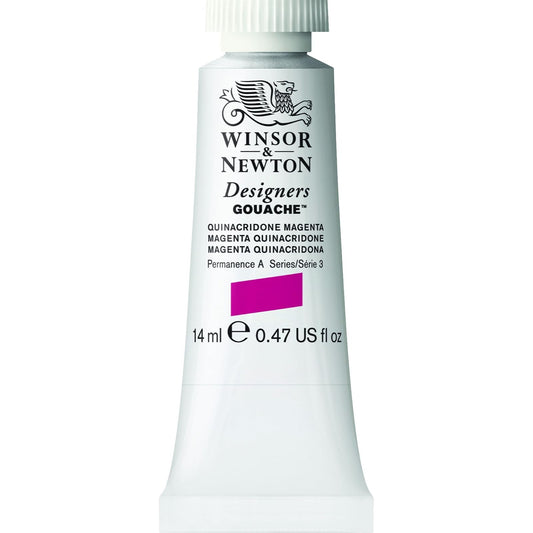 Winsor & Newton Designers Tubo de pintura Gouache, Tubo 14 ml, Magenta crinacridona, 14-ml Tube, 1
