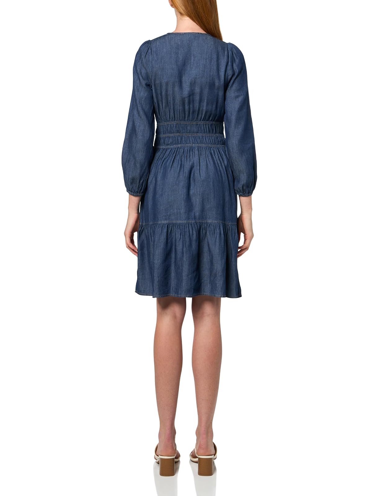 Tommy Hilfiger Long Sleeves Split Neck Fit and Flare Dress Vestido Informal Mujer