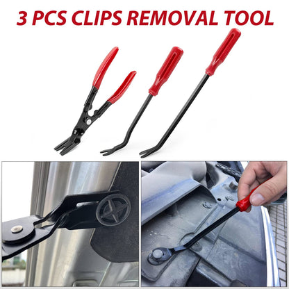 Nilight 200Pcs Trim Removal Tool, Auto Push Pin Bumper Retainer Clip Set Fastener Terminal Remover Adhesive Cable Clips Round Handle Crowbar Kit Car Panel Radio Auto Clip Pliers