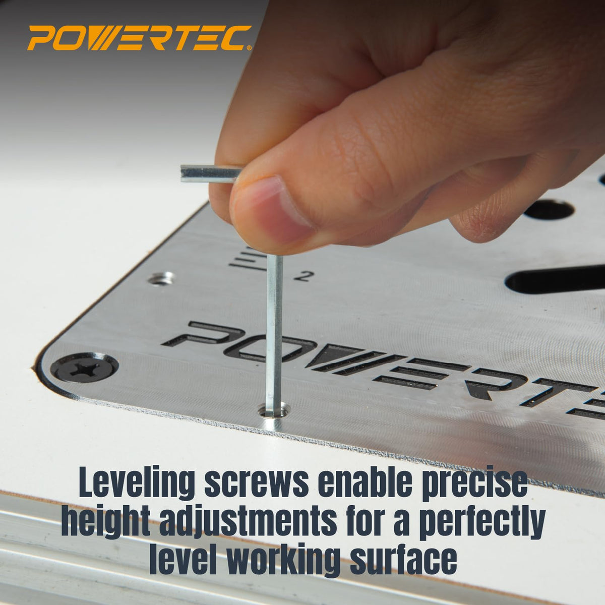 POWERTEC Placa de inserción de mesa de enrutador Bosch, DeWalt, Makita y | Placa de inserción de aluminio de precisión, tornillo de nivelación, pasador de arranque para carpintería con tablas de