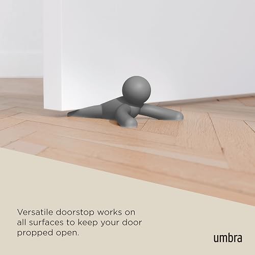 Umbra Buddy Tope de Puerta Antideslizante de Hule Resistente, Gris | Construcción de goma suave, protege los suelos de arañazos, cuña antideslizante, se adapta a varios tipos de suelo