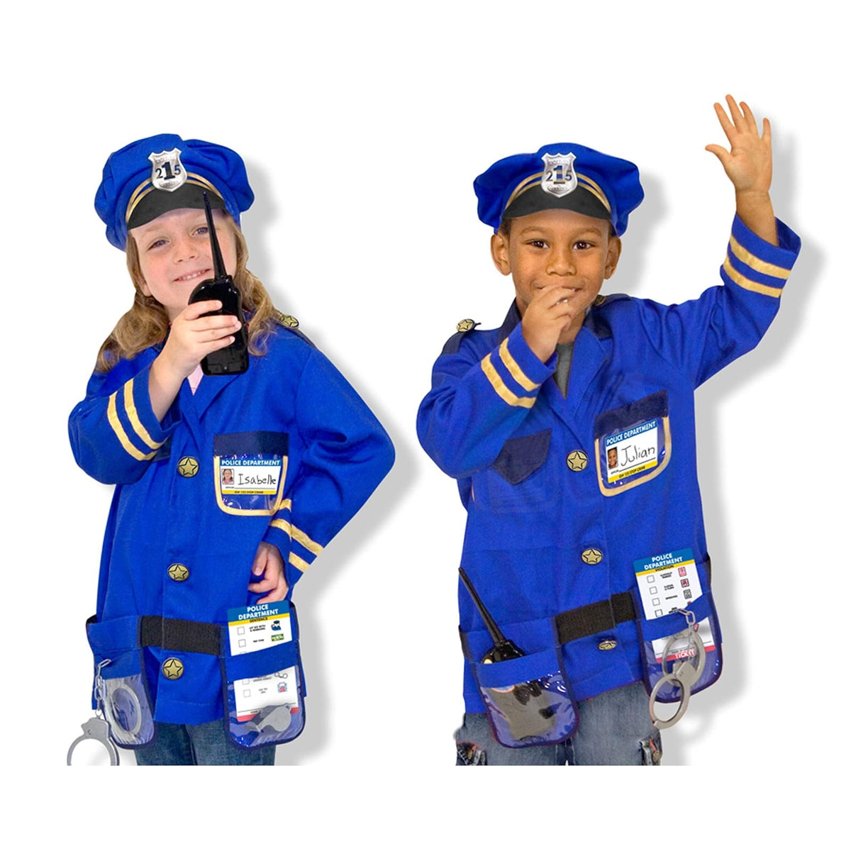 Melissa & Doug Disfraz de Policía para Juego Imaginativo, Juego de Simulación (3-6 Años, 8 Piezas)
