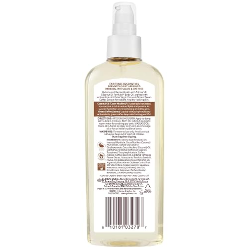 Palmer's Coconut Oil Formula Body Oil - Aceite Corporal Hidratante Coco con Extracto de Café Verde, Absorción Instantánea, Aceite para Baño, Cuerpo y Ducha, 150ml