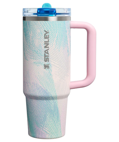 Stanley Quencher ProTour Vaso Térmico con Popote Abatible, Acero Inoxidable - 30 Ounces - Plume de vidrio marino