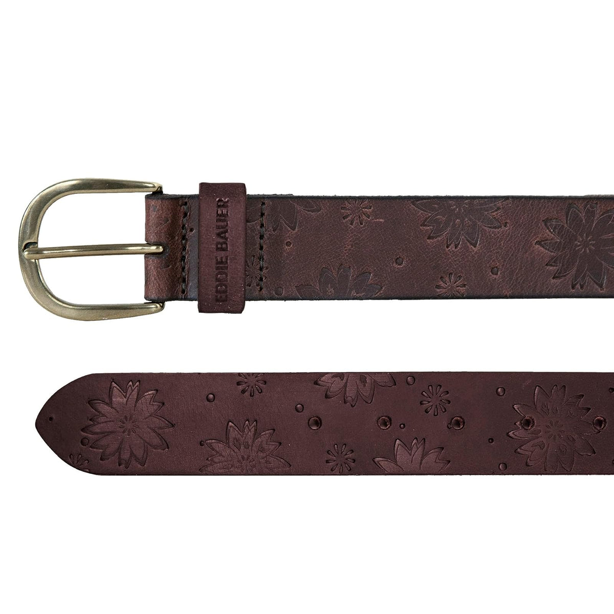 Eddie Bauer Cinturón de piel con dientes florales Cinturón para Mujer