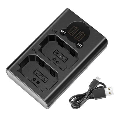 NEEWER Dual USB-Cargador para Sony NP-FZ100 Bateria con LCD Display | Compatible con Sony ZV-E1, FX3, FX30, A1, A9 II, A7R V, A7S III, A7 IV, A6600, A7C Camaras, Versatile Charging Options