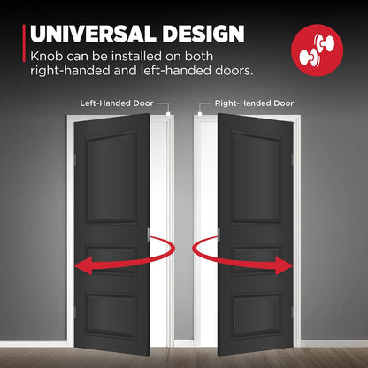 Kwikset Pismo - perilla para puerta (níquel satinado), Pasaje, Acero negro