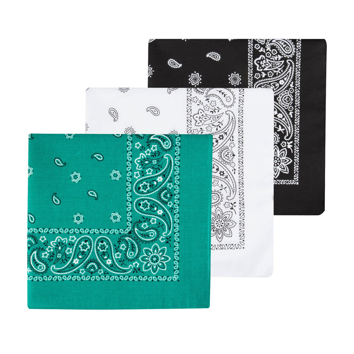 Levi's - Pañuelo, Hombres - Pack 3 - Negro - Blanco - Verde