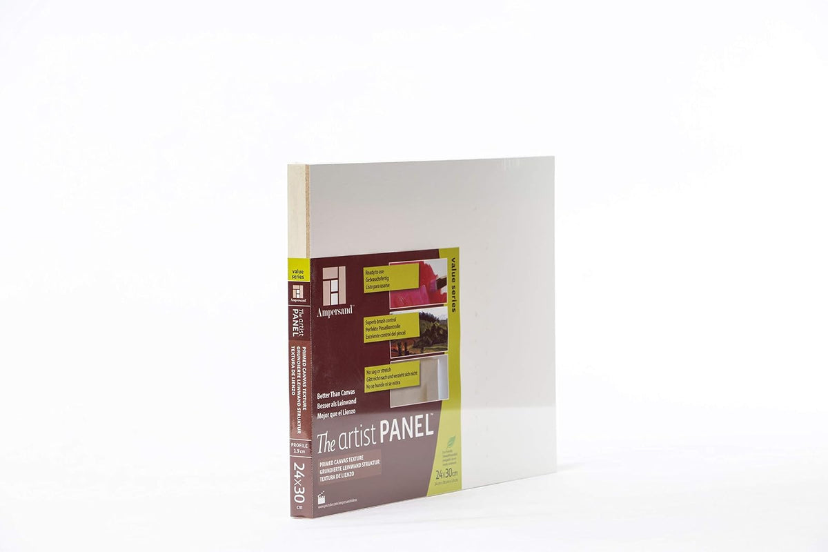 Ampersand - The Artist Panel Texture (Canvas) Ideal para la Pintura con Espátula y Aplicaciones Multimedia con Grosor de 1.9 cm, 24 x 30 cm