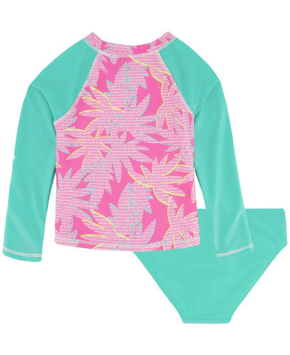 Nautica Conjunto de Traje de baño Rashguard de Dos Piezas, protección Solar UPF 50+, Traje de baño de Secado rápido Juego de protección de Sarpullido para Niñas