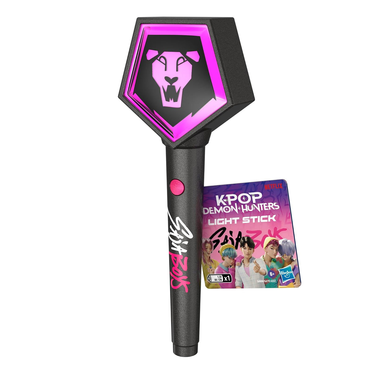 Hasbro KPOP Demon Hunters Palo de Luz Electrónico Saja Boys, con Sincronización IR para Juego en Grupo