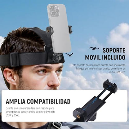NEEWER Arnés Pecho Montaje Teléfono Correa Cabeza, Kit Accesorios Liberación Rápida Videollamadas Grabación Filmación, Compatible con iPhone GoPro Hero Insta360 dji AKASO Action Camera, GP-74
