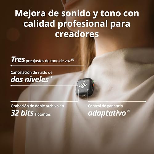 Transmisor DJI Mic 3, Micro inalámbrico Mini para iPhone/cámara/Android | Ligero e intuitivo, micrófono lavalier, flotante de 32 bits, código de tiempo integrado, vlog, entrevistas y streaming