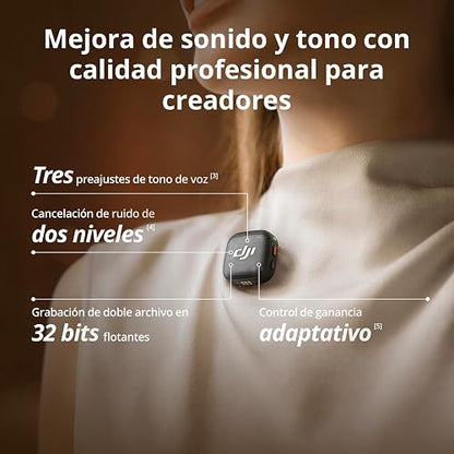 Transmisor DJI Mic 3, Micro inalámbrico Mini para iPhone/cámara/Android | Ligero e intuitivo, micrófono lavalier, flotante de 32 bits, código de tiempo integrado, vlog, entrevistas y streaming
