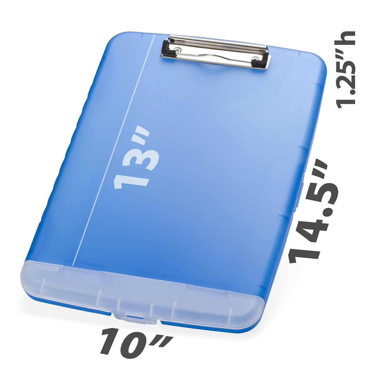 Officemate 83304 Slim Clipboard Storage Box, Translucent Blue