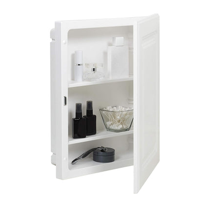 American Pride Gabinete de Medicina con Puerta de Panel Elevado, 16 x 20 Pulgadas, Cuerpo de plástico, Color Blanco