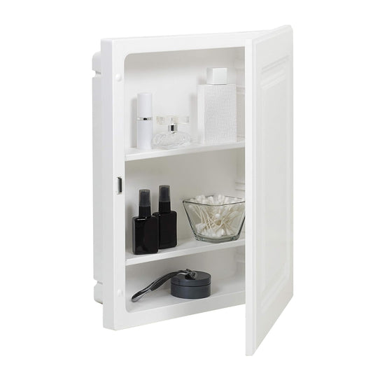 American Pride Gabinete de Medicina con Puerta de Panel Elevado, 16 x 20 Pulgadas, Cuerpo de plástico, Color Blanco