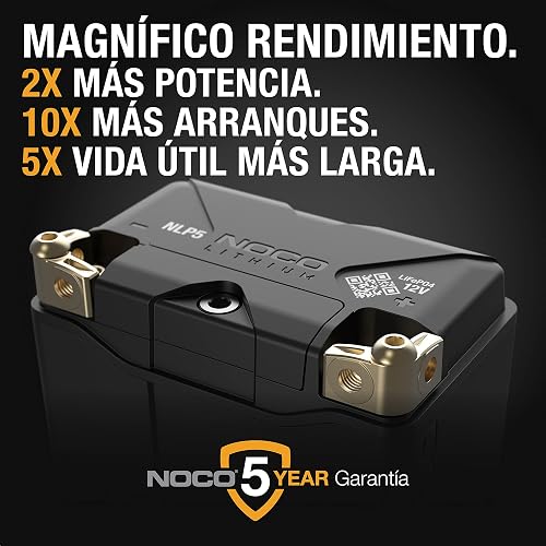 NOCO Lithium NLP5: Batería de Motocicleta 12V Ultraligera de Litio – Grupo 5 – 2Ah – 250A de Arranque – BMS Inteligente – Certificación UL
