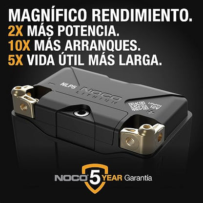 NOCO Lithium NLP5: Batería de Motocicleta 12V Ultraligera de Litio – Grupo 5 – 2Ah – 250A de Arranque – BMS Inteligente – Certificación UL
