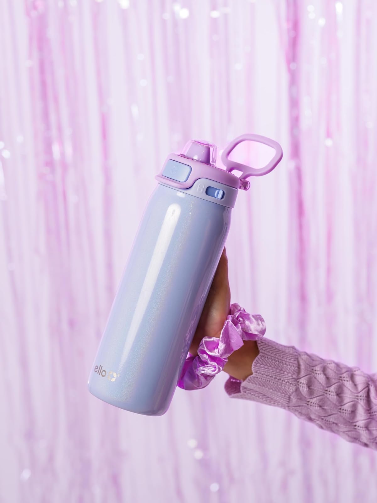 Ello Kids Pop & Fill - Botella de agua de acero inoxidable de 18 onzas con tecnología de llenado rápido, aislamiento al aspiradora de doble pared, tapa de bloqueo a prueba de fugas, sin BPA, regalos