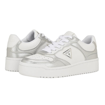 Guess Miram Tenis Casuales para Mujer - 22.5 cm - Blanco - Plata Multi 142
