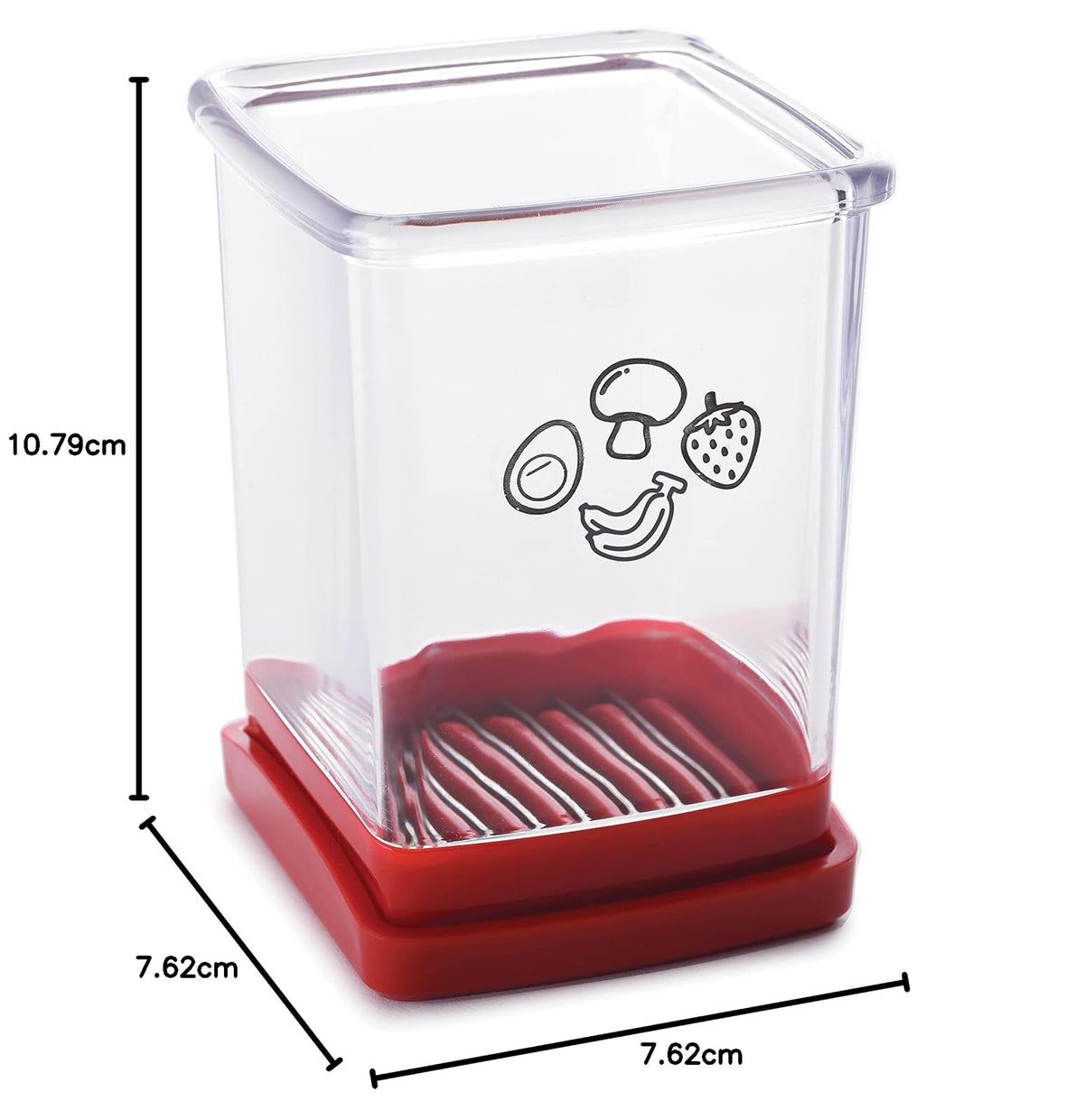 Norpro Speed Slicer con placa de empuje, rojo, 3 pulgadas de largo x 3 pulgadas de ancho x 4.25 pulgadas de alto