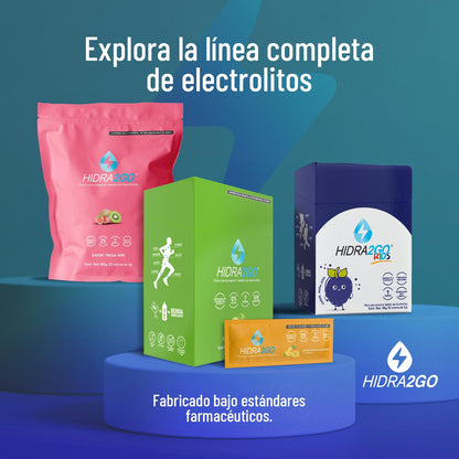 Hidra2go, Electrolitos Sin Azucar, Con Vitamina C, Complejo B, Magnesio Y Potasio, Bolsa Con 30 Sobres, Sabores Mixtos