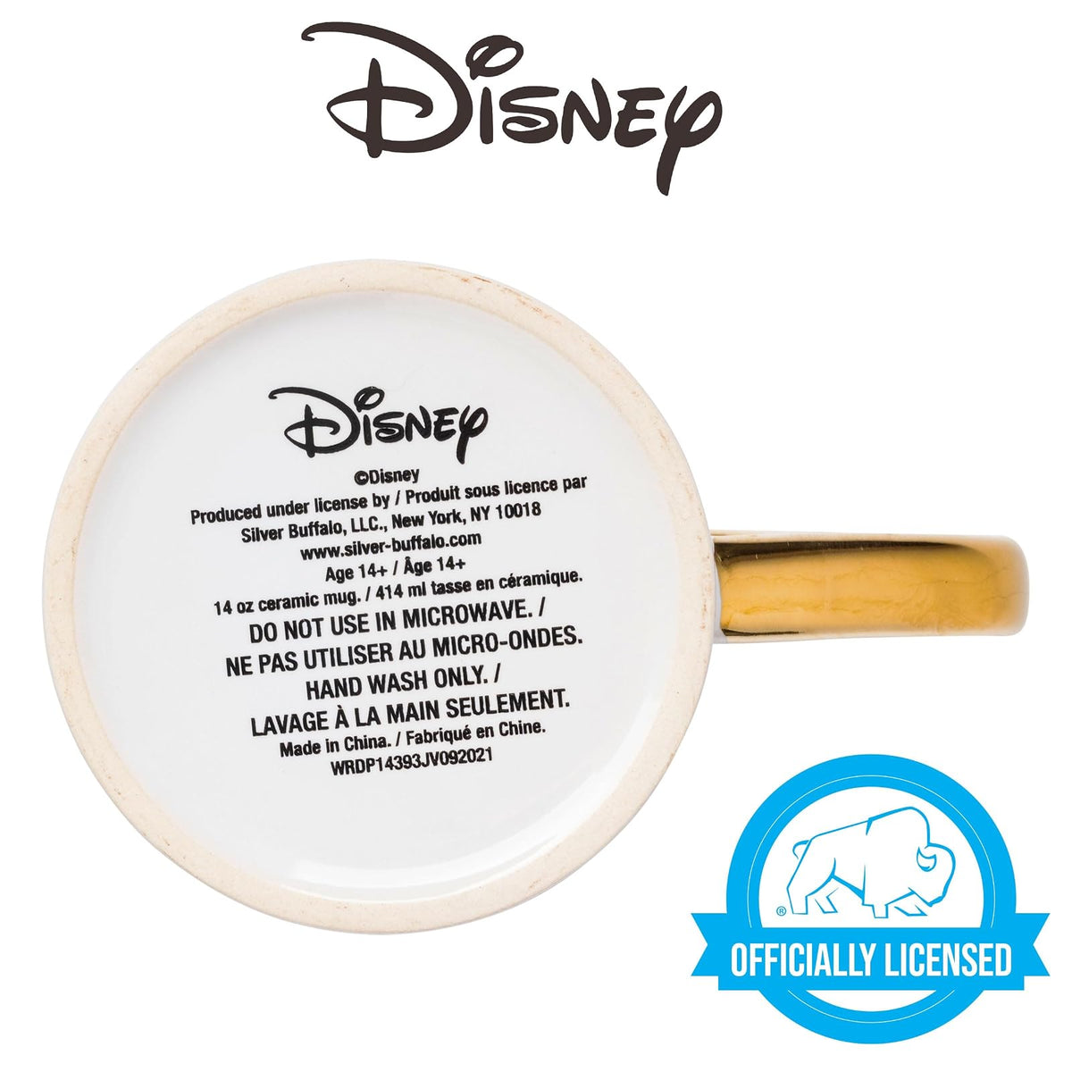 Silver Buffalo Disney Princess Beauty and the Beast Don't Mind the Books - Juego de 2 tazas de cerámica, 14 onzas