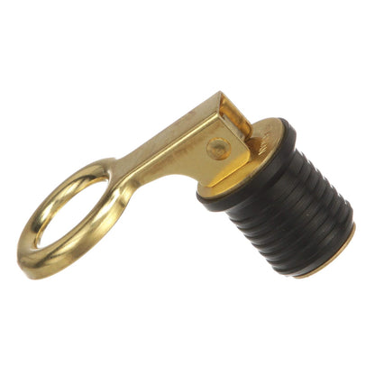 Attwood 7524A7 Tapón de Drenaje con Mango a presión, para desagües de 1 Pulgada de diámetro, se bloquea en su Lugar, Mango de latón, tapón de Goma