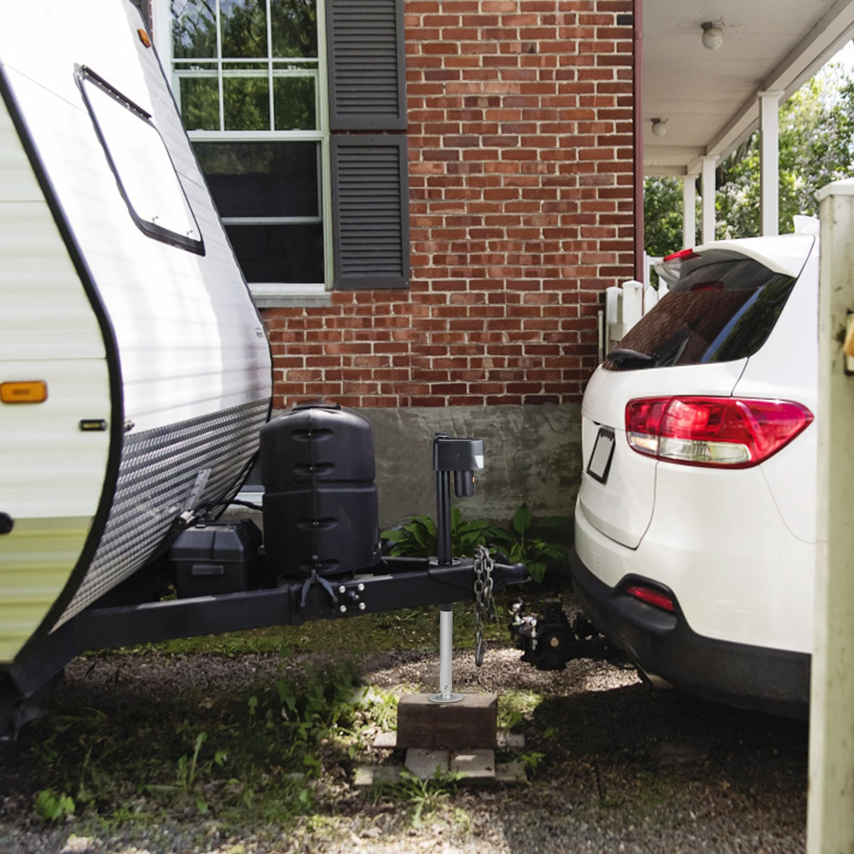 VEVOR - Gato eléctrico para lengüeta, Capacidad de 3500 Libras, Conector eléctrico de Remolque de 9.8"-33.8" con Cubierta Impermeable para RV, Caballo, remolques utilitarios