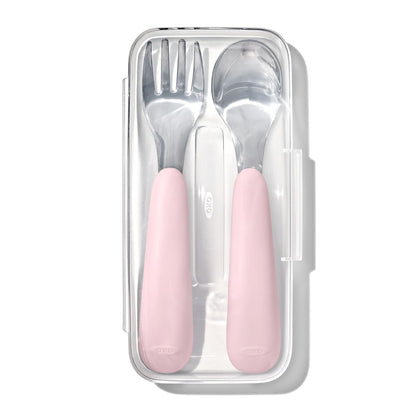 OXO Tot On-The-Go Juego de tenedor y cuchara - Flor