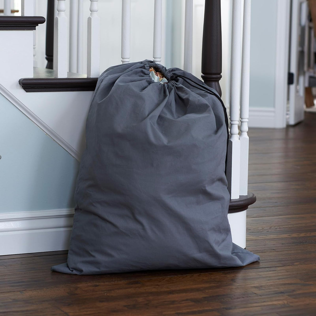 Household Essentials - Bolsa para Ropa Sucia, algodón Natural, tamaño Extragrande, Gris, 1