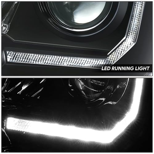 DNA MOTORING Conjunto de Faros Delanteros Compatibles con Tacoma 2016-2023 LED DRL Bisel Negro