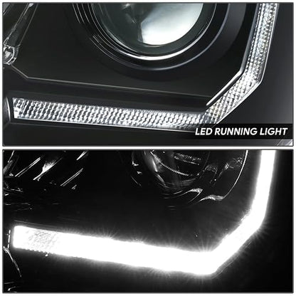 DNA MOTORING Conjunto de Faros Delanteros Compatibles con Tacoma 2016-2023 LED DRL Bisel Negro